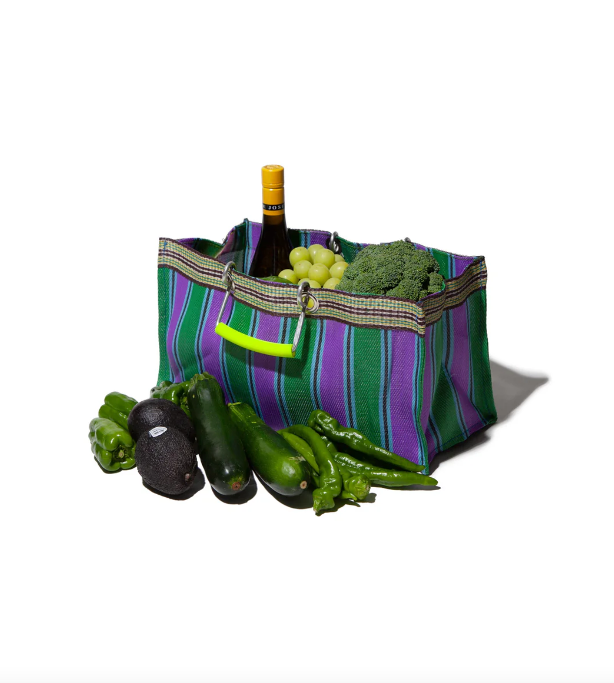 Recycled Plastic Stripe Bag / Wide