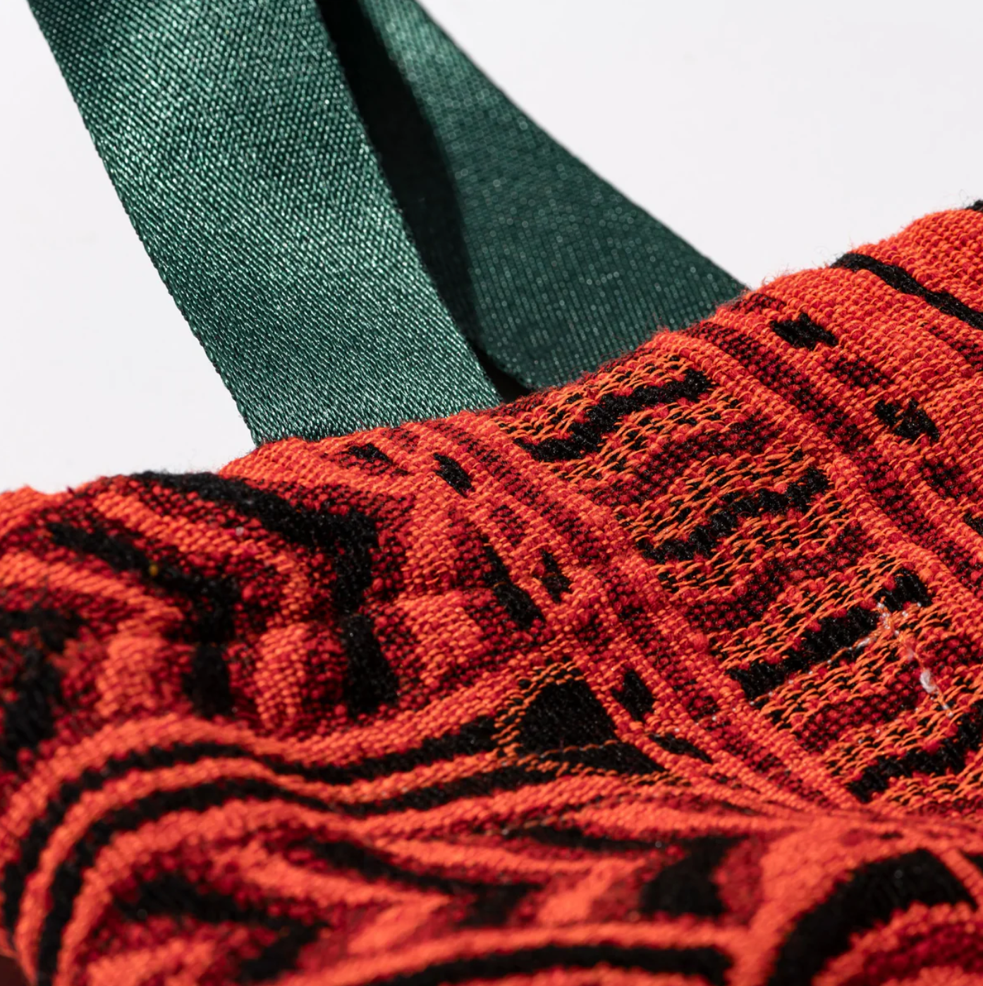 Jacquard Fabric Drawstring Bag / Orange