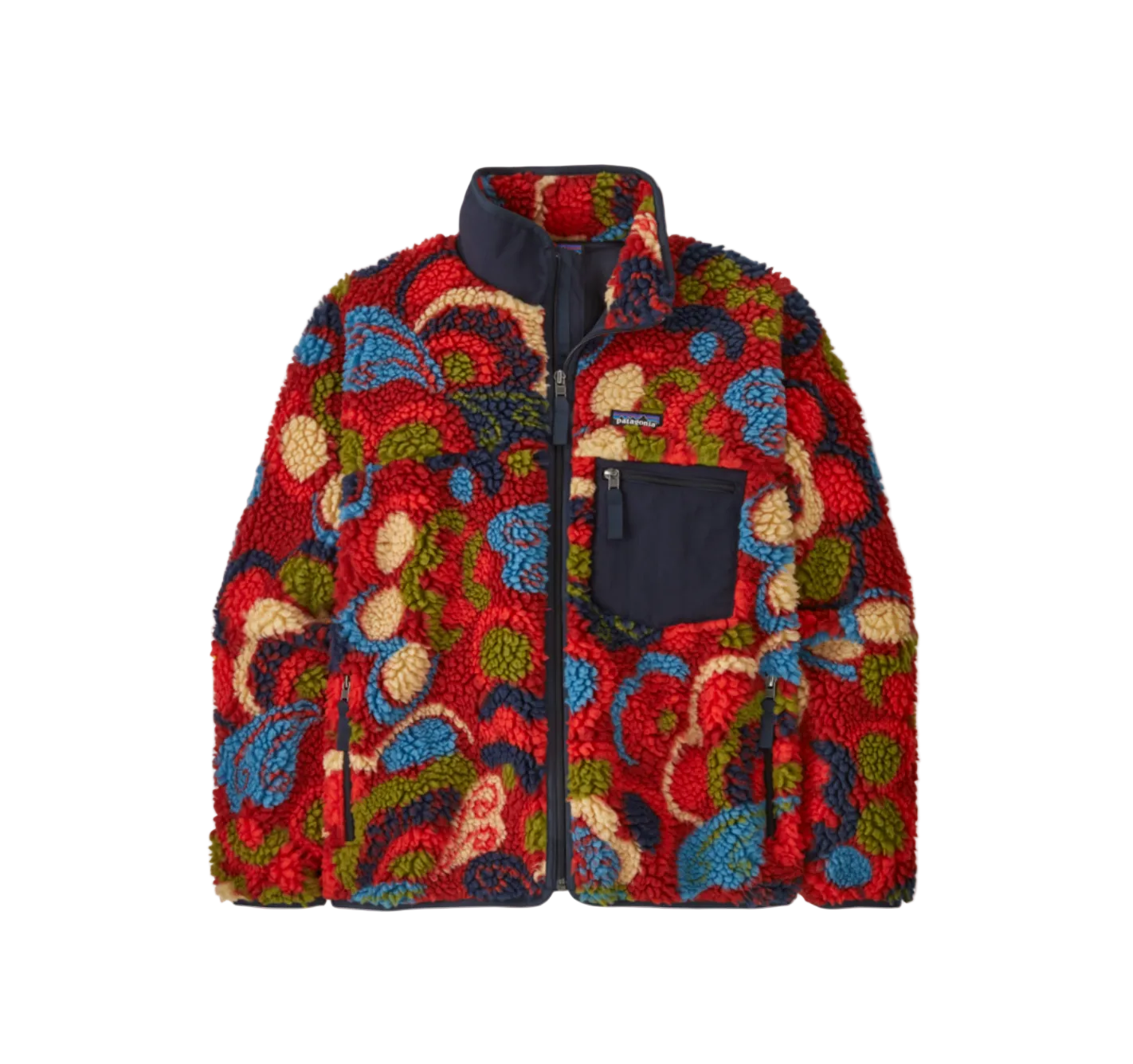 Colorful patterned jacket on a white background