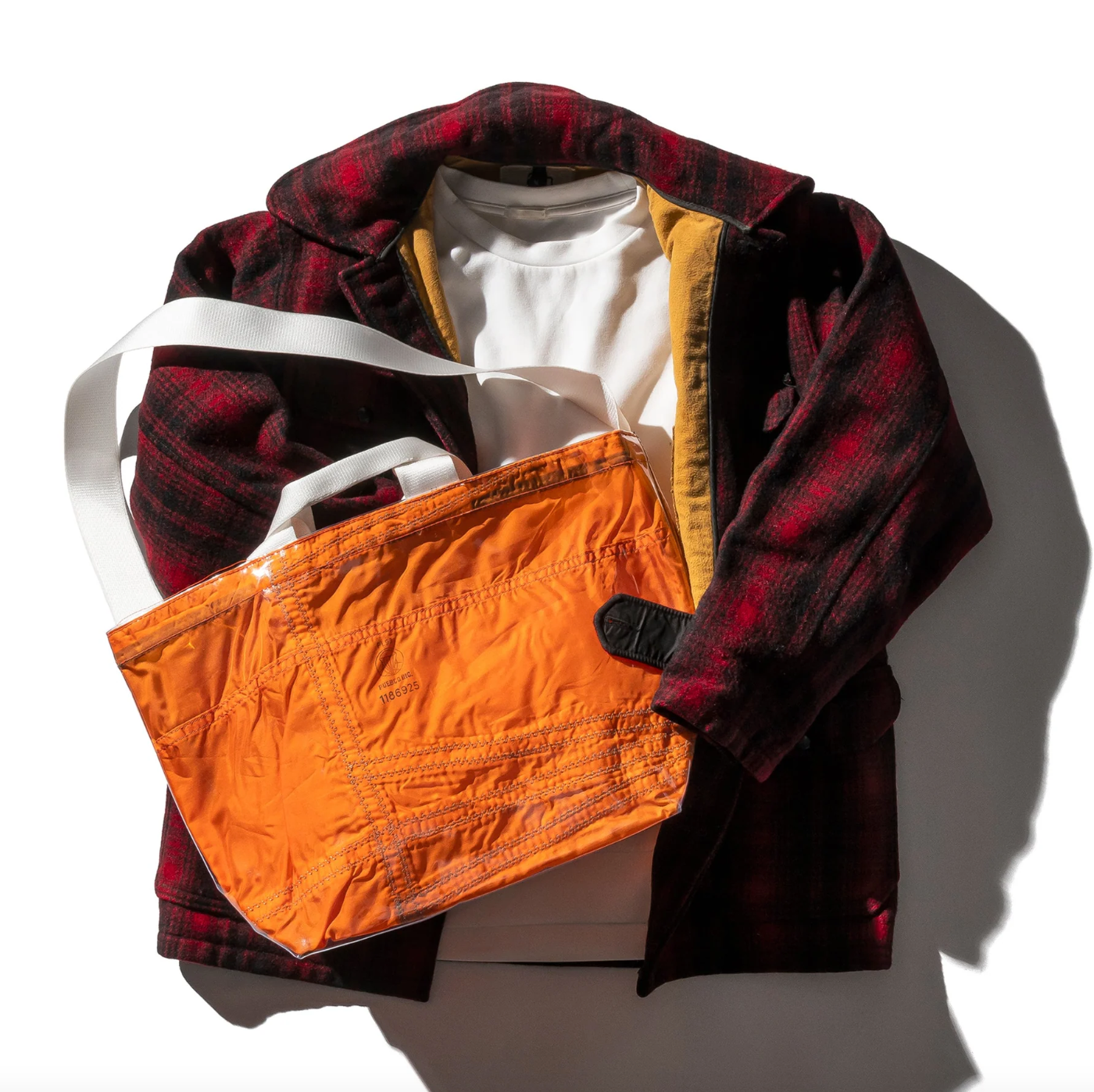 Covered Parachute Shoulder Bag / Orange