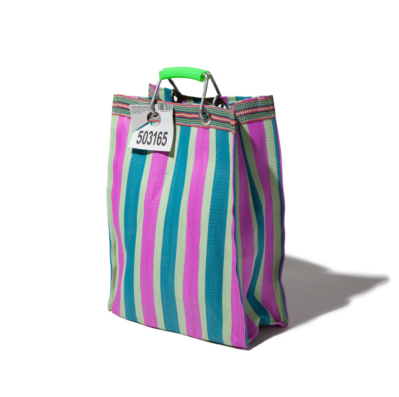 Recycled Plastic Stripe Bag / Rectangle D15