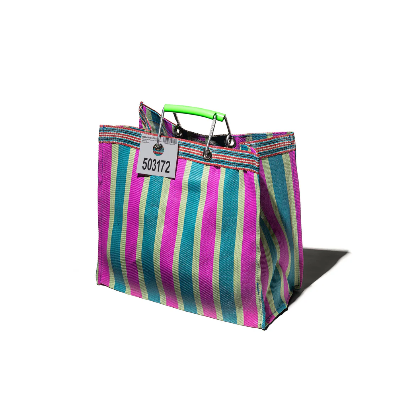 Recycled Plastic Stripe Bag / Square