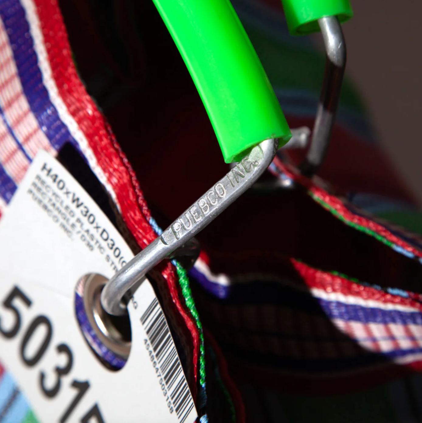 Recycled Plastic Stripe Bag / Square