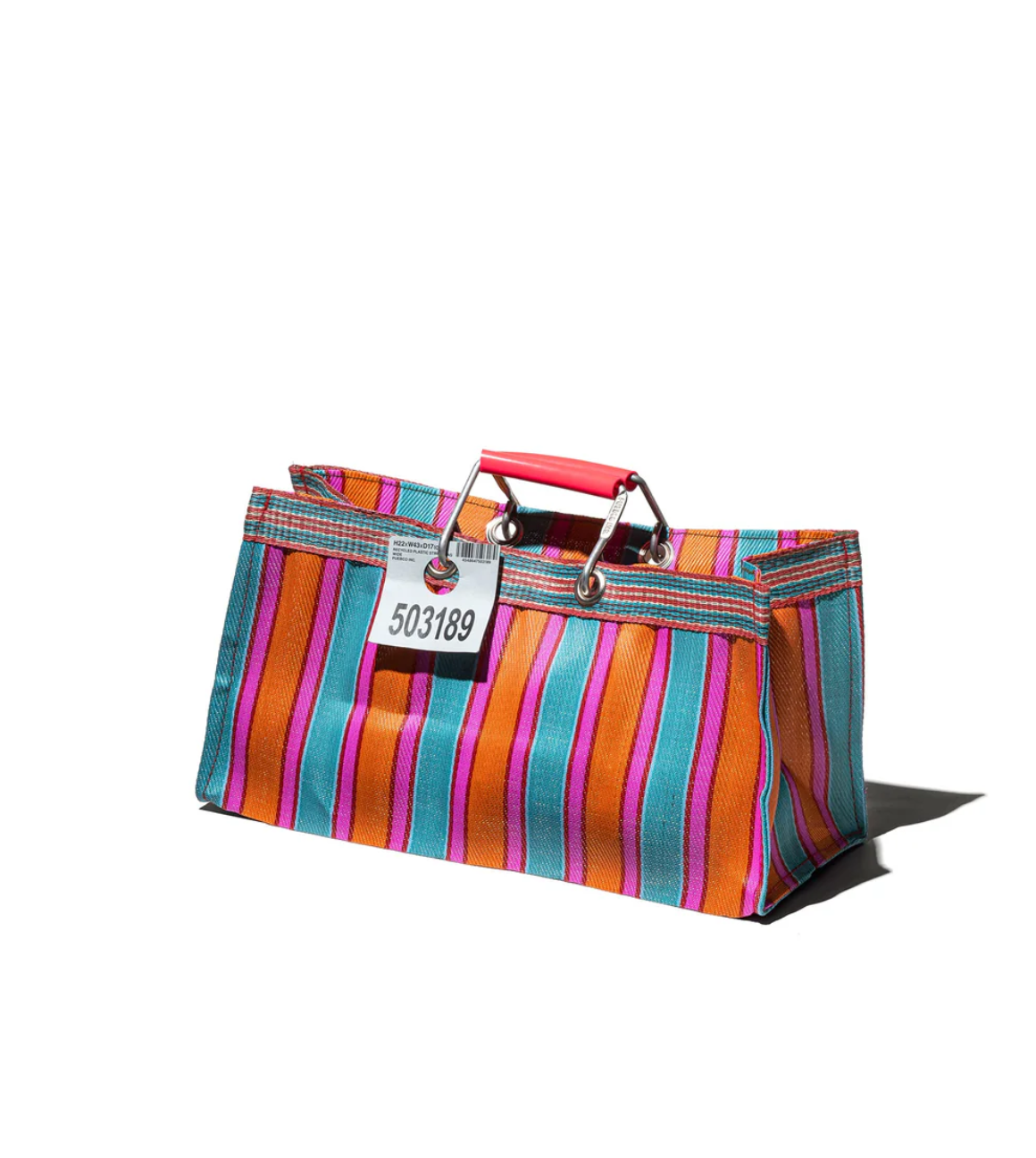 Recycled Plastic Stripe Bag / Wide