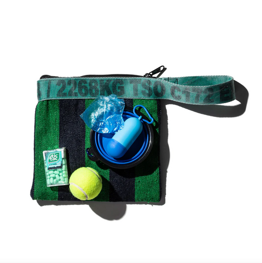 Rug Pouch / Green x Navy Blue