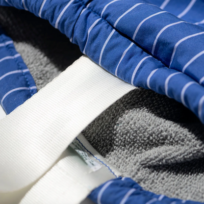 Shirt Fabric Drawstring Bag / Blue Pencil Stripe